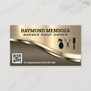 Carte De Visite Outils en barrette   Code QR   Métallique