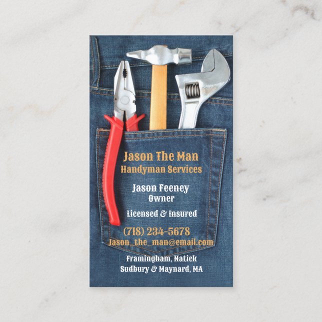 Carte de visite Outils Handyman (Devant)