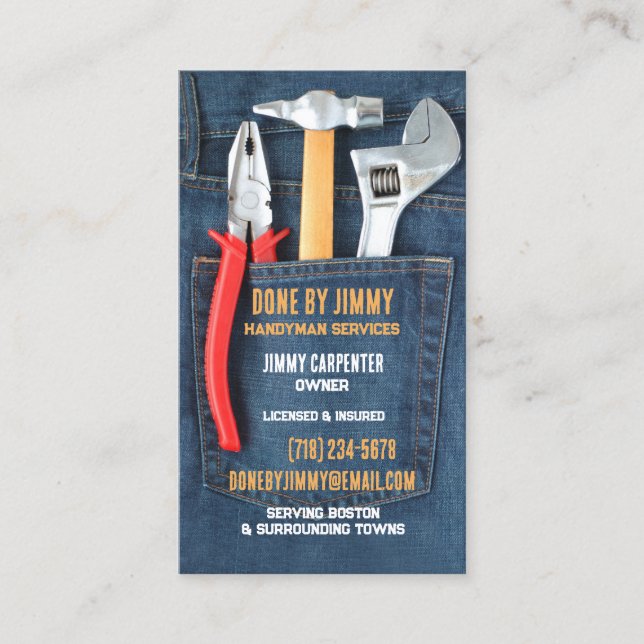 Carte de visite Outils Handyman (Devant)