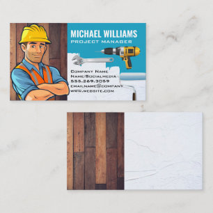 Carte De Visite Outils main   Handyman   Bois   Mur peint