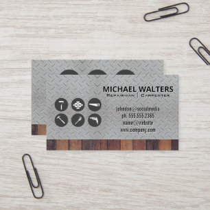 Carte De Visite Outils matériels Acier et bois