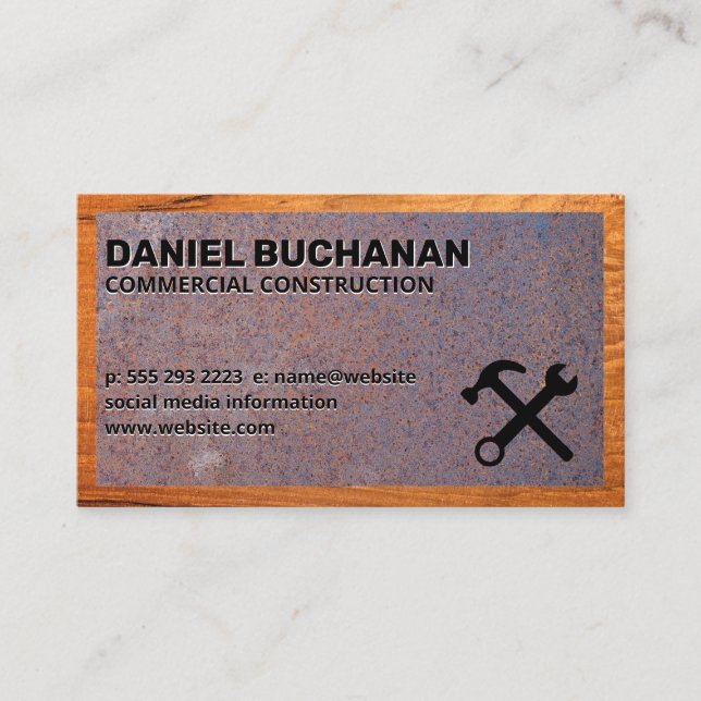 Carte De Visite Outils matériels | Bois | Rouille (Devant)