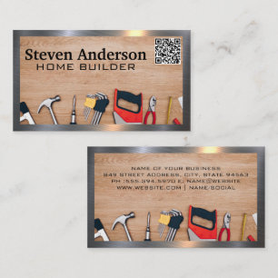 Carte De Visite Outils matériels   Code QR   Menuiserie