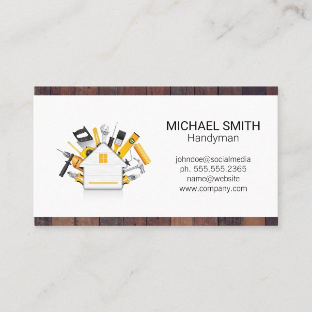 Carte De Visite Outils matériels | Constructeur de construction en (Devant)