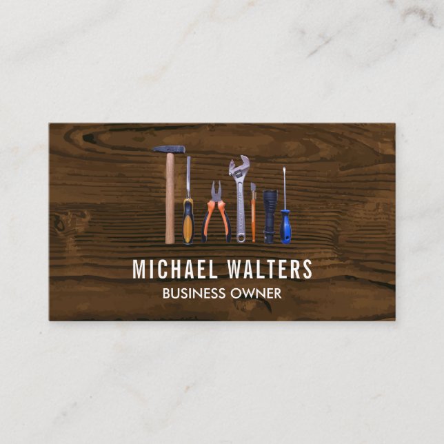 Carte De Visite Outils matériels de construction | Menuiserie (Devant)