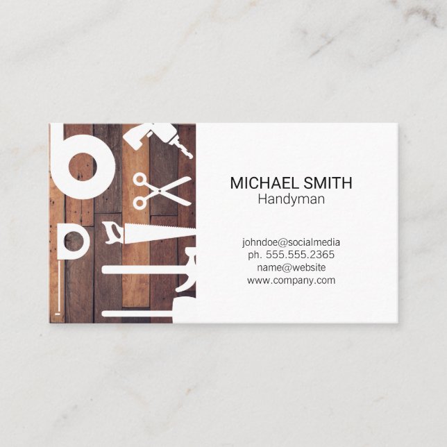 Carte De Visite Outils matériels | Handyman | Gestionnaire de prop (Devant)