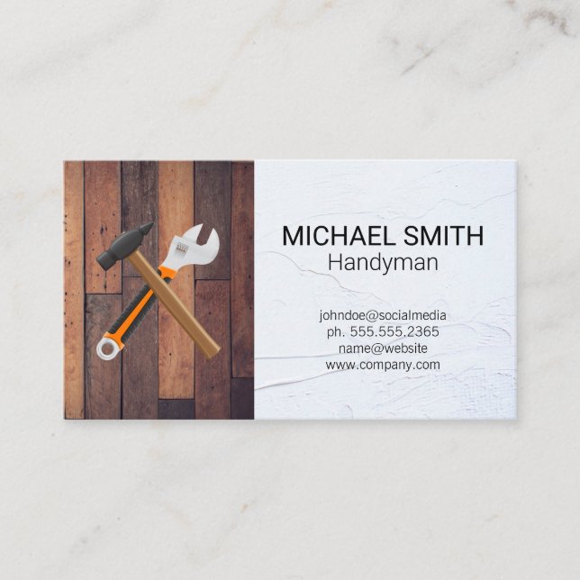 Carte De Visite Outils matériels | Handyman | Ouvrier de construct (Devant)