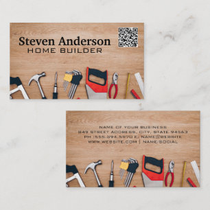 Carte De Visite Outils matériels sur table Code QR