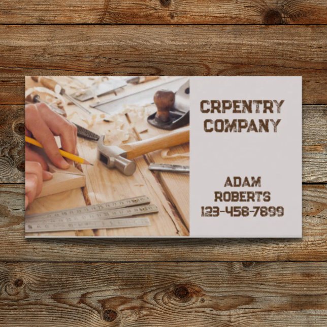 Carte De Visite Outils mécaniques Construction menuisier menuiseri (Mechanical Tools Construction Carpentry carpenter Business Card)