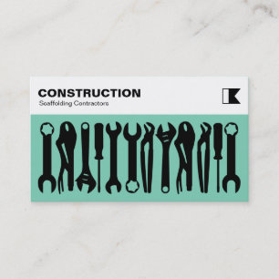 Carte De Visite Outils - noir sur 7dcfb6 vert