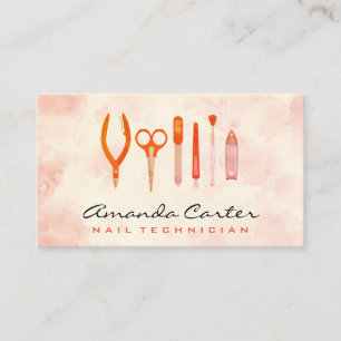 Carte De Visite Outils ongles manicuristes Arrière - plan aquare