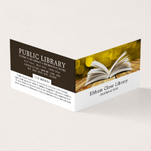 Carte De Visite Ouvert tendance, Bibliothèque, Bibliothécaire Déta