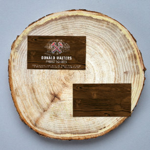 Carte De Visite Ouvrier du bâtiment Arrière - plan bois Plan d