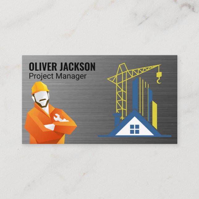 Carte De Visite Ouvrier du bâtiment | Développement immobilier (Devant)