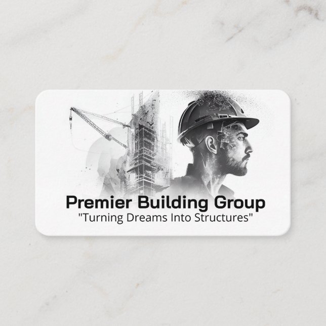 Carte De Visite Ouvrier du bâtiment | Site de construction (Devant)