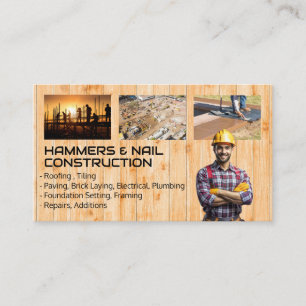 Carte De Visite Ouvriers du col bleu   Site de construction