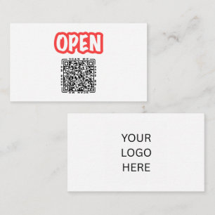 Carte De Visite Ouvrir   Modèle de code QR et de logo personnalisa