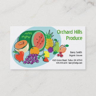 Carte De Visite Ovale de cultivateur/Vendor_Totally Fruity_blue de