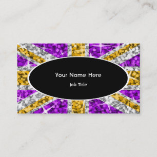 Carte de visite ovale noir Glitz UK "Gold"