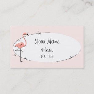 Carte de visite ovale rose de Flamant rose