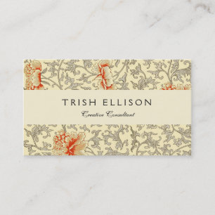 Carte De Visite Owen Jones Motif Ancien : Fleurs de corail Gris