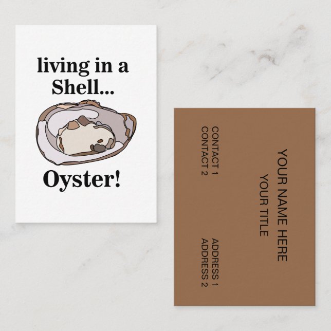 Carte De Visite Oyster Shell Funny (Devant / Derrière)