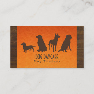 Carte De Visite Pack Canine   Entraînement de chiens (bois et tiss