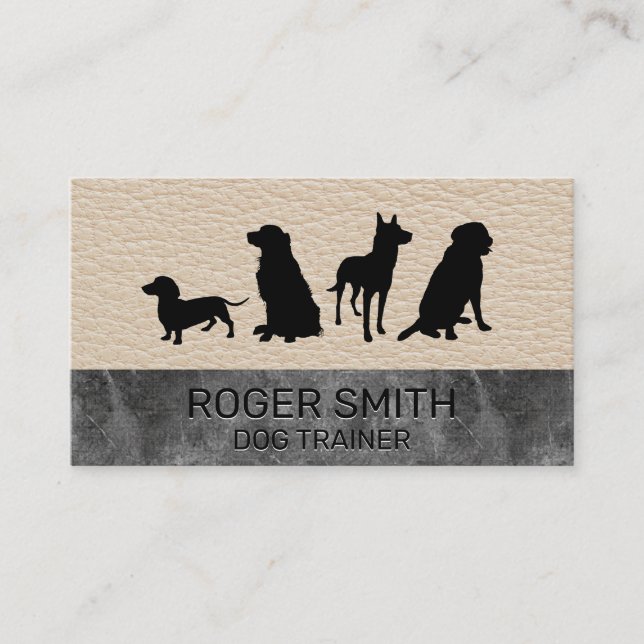 Carte De Visite Pack Canine | Formation des chiens | Marbre en cui (Devant)