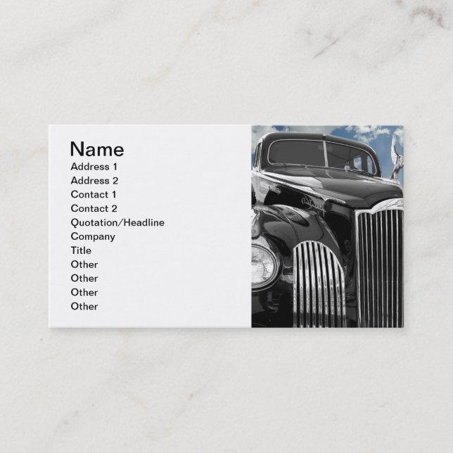 Carte De Visite Packard One Twenty (Devant)