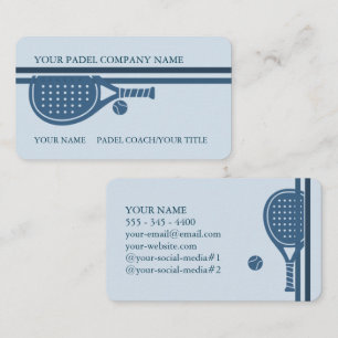 Carte de visite Padel - Style Padel élégant - Bleu