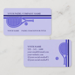 Carte de visite Padel - Style Padel Élégant – Lila