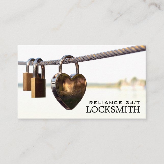 Carte De Visite Padlocks accroché à la corde, serrurier (Devant)
