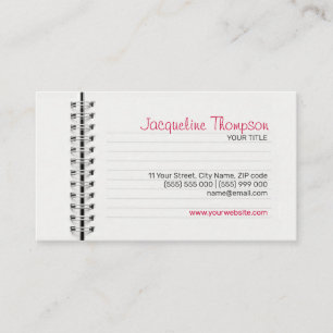 Carte De Visite Page carnet Enseignant en éducation