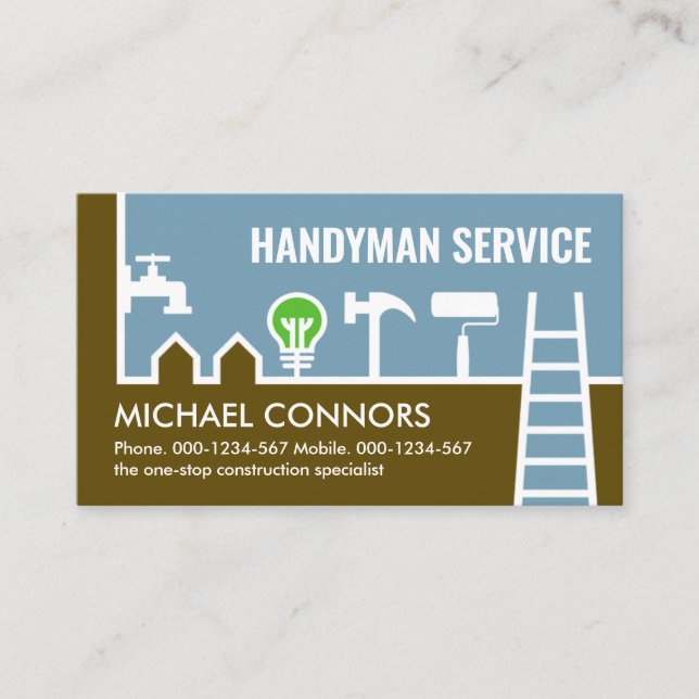 Carte De Visite Page d'accueil Handyman Building Border (Devant)