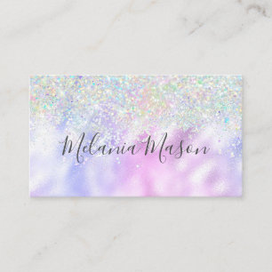 Carte De Visite Pailleté holographique métallisé élégant pour maqu