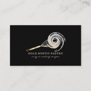 Carte De Visite Paillette Fouet Pailleté Or Boulangerie Glitz
