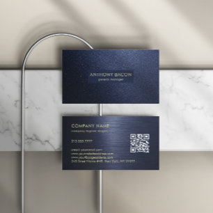 Carte De Visite Paillettes Bleu Nuit Luxe