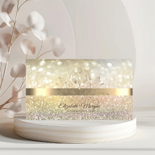Carte De Visite Paillettes Bokeh Or, Fleur de Lotus Yoga