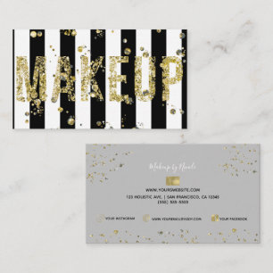 Carte De Visite Paillettes d'Or Paillettes Glamour Minimaliste Bus