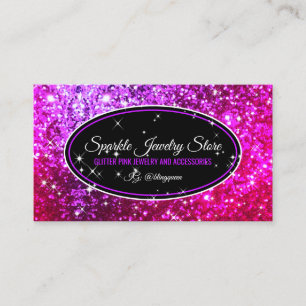 Carte De Visite Paillettes Rose Pailletées Glam Stars bijoux viole