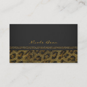 Carte De Visite Paillettes scintillantes léopard Glam Chic Moderne