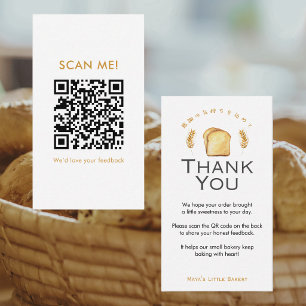 Carte De Visite Pain Blanc Blé Laissez un Avis Code QR Boulangerie
