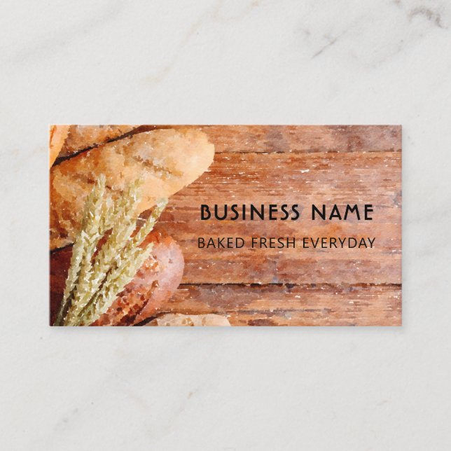 Carte De Visite Pain d'aquarelle mignon et moderne / Boulangerie (Devant)
