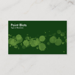 Carte De Visite Paint Blots - Avocado Green sur Dk Green