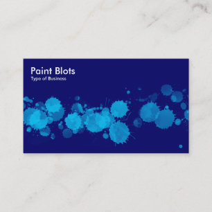 Carte De Visite Paint Blots - Sky Blue sur Navy