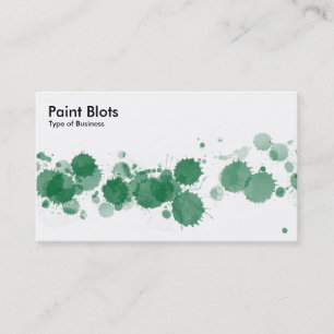 Carte De Visite Paint Blots - Vert Forêt