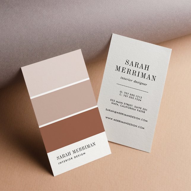 Carte De Visite Paint Chip | Maison en terre cuite chauffée Design (Créateur téléchargé)