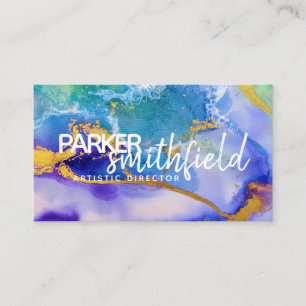 Carte De Visite Paint Splate Gold and Purple Simple