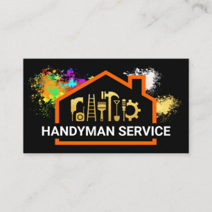 Carte De Visite Paint Splatter Home Cadre Handyman