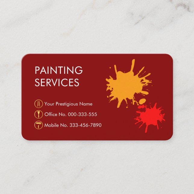 Carte De Visite Paint Splatter Home Painting Painter (Devant)